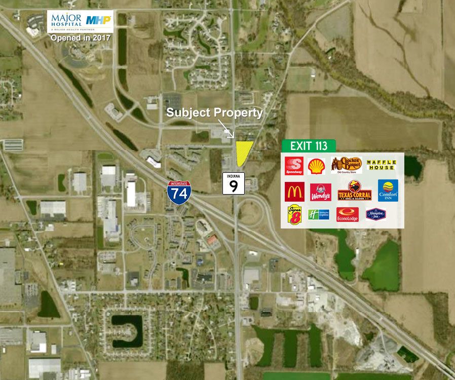1.5-2.54 Acres at I-74 Exit 113 Retail/Commercial Sites : 2096 N Riley Hwy, Shelbyville, IN 46176